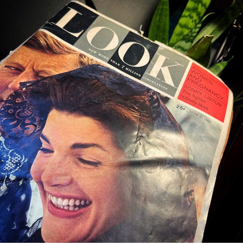 vintage 60s look magazine with jacqueline kennedy & jfk on cover